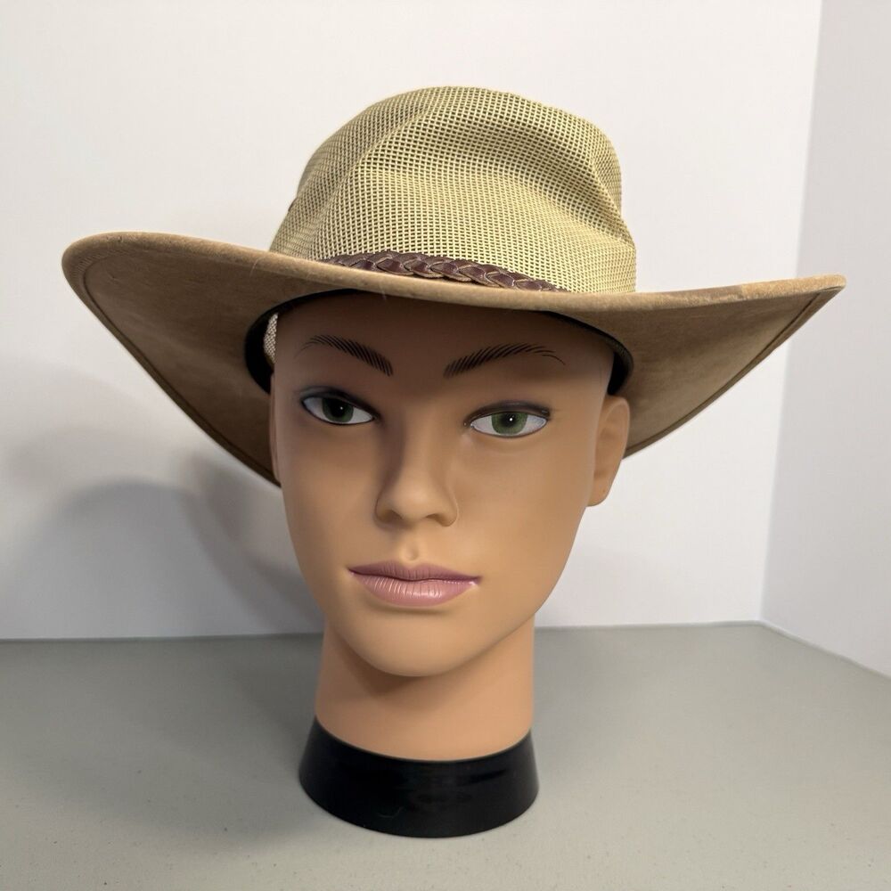Christopher Jozy Australia Leather Western Hat – Brown Suede Outback Style